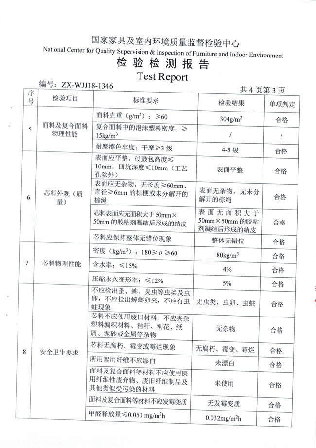 最新認證｜光明椰棕床墊檢測報告發布，全部項目合格！