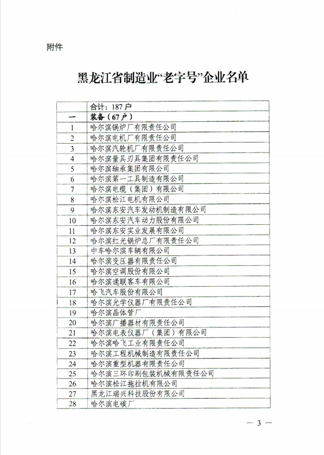 光明家具榮登龍江老字號企業名單